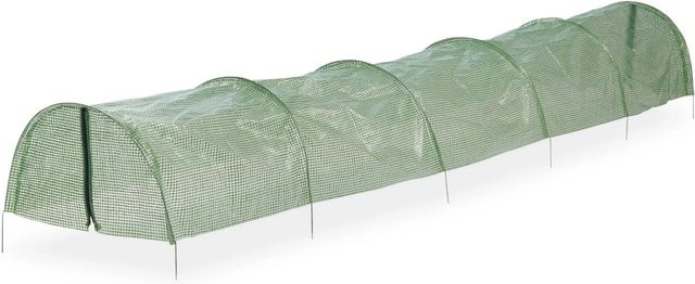 Relaxdays Pflanztunnel aus PVC und Stahl in Grün Transparent mit Reißverschluss, B/T/H: 42,5 x 59 x 290 cm - Bild 1