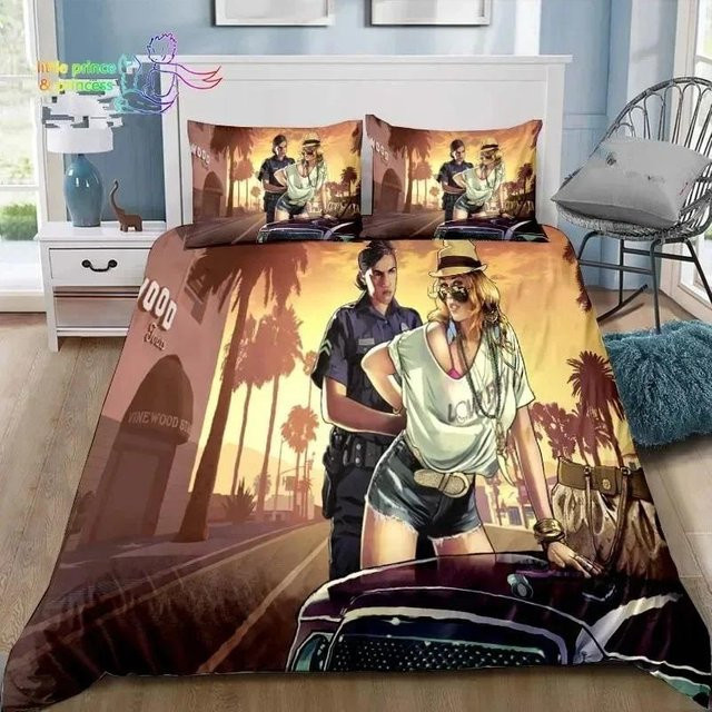 Bettwäsche Set Grand Theft Auto GTA mit 3D-Druck von Binchi Outdoor Product, Mehrfarbig, B/H: 240 x 210 cm - Bild 1