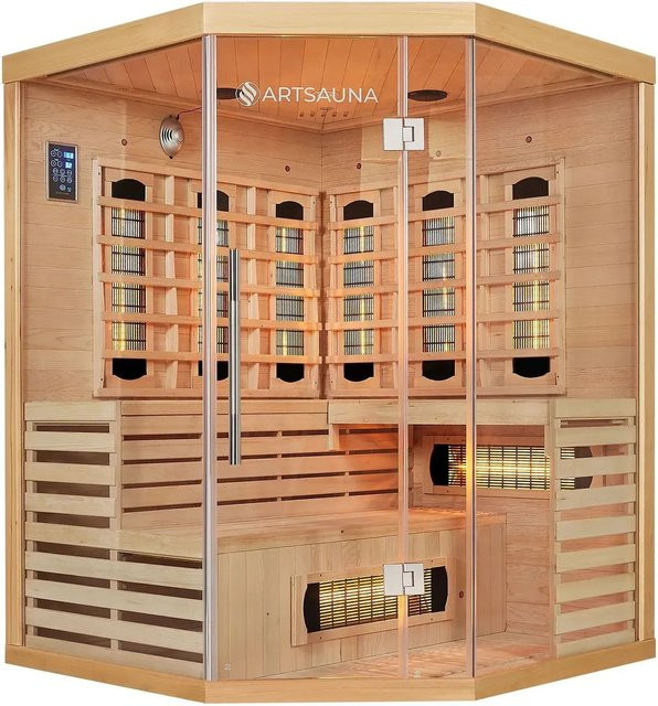Artsauna Infrarotkabine Kiruna150 mit Dual Technologie aus Hemlockholz in Braun, B/T/H: 150 x 200 x 150 cm - Bild 1