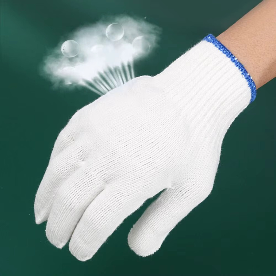 Hochtemperaturbeständige Ofenhandschuhe zum Stricken für BBQ und Küche, Farbe: Weiß - Bild 2