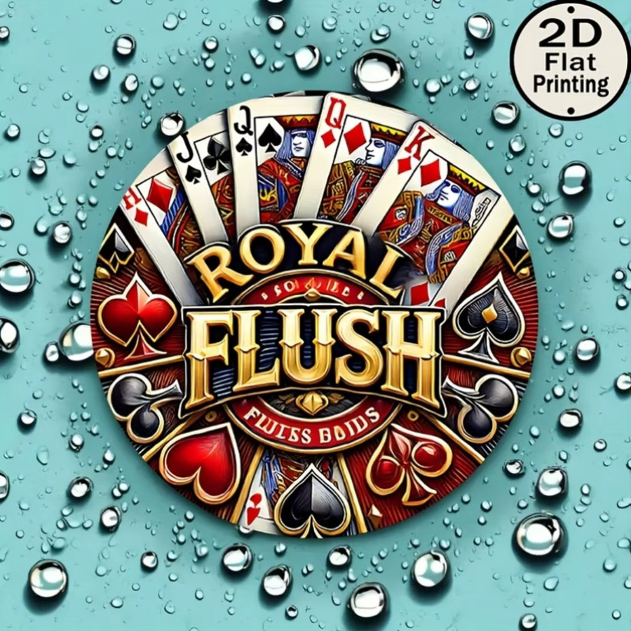 CIFBUY Vintage Poker Metallwandschild, runde Retro-Dekoration in Multicolour, Durchmesser: 8 cm - Bild 4