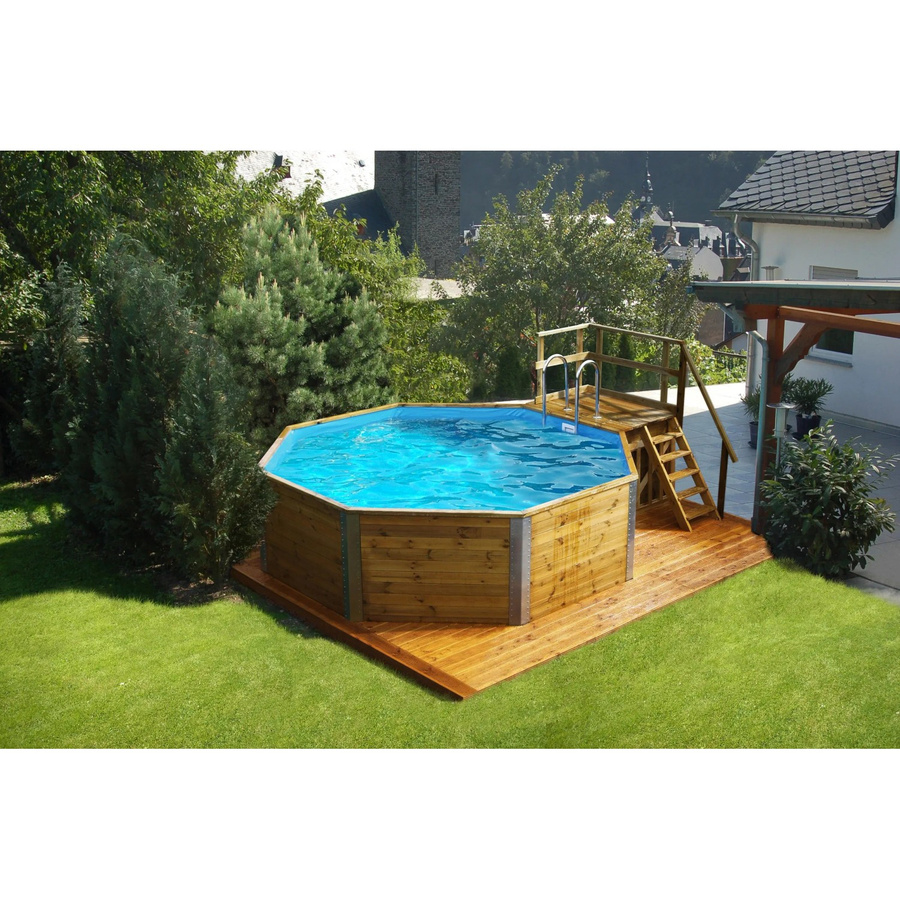 WEKA Achteckpool in Grau Grün und Beige B/T/H: 571 x 471 x 116 cm - Bild 2