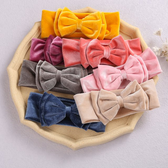 SWEET FIRST LOVE Stirnband, Samt, Doppel Schicht, Bowknot, Mädchen - Bild 1