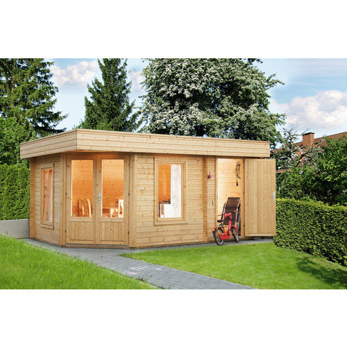 WOLFF FINNHAUS Gartenhaus Maja aus Holz in Beige, B/H/T: 503 x 228 x 299 cm - Bild 3