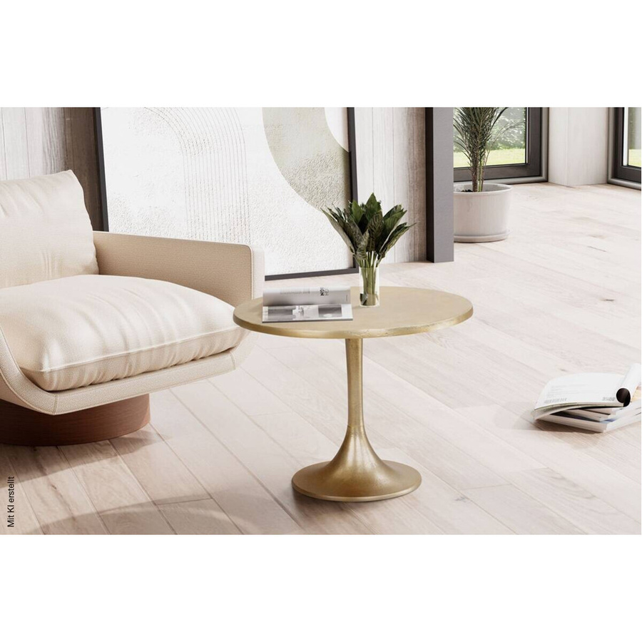 Wohnling Couchtisch aus Metall in Gold, rund, B/T/H: 60 x 60 x 46,5 cm - Bild 2