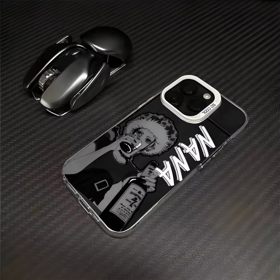 Stoßfeste iPhone Handyhülle im japanischen Anime NANA Musik Design in Schwarz - Bild 3