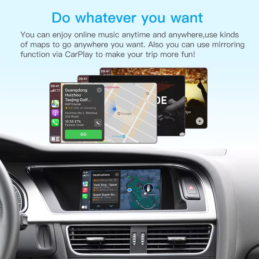 AUTOABC Wireless CarPlay und Android Auto Interface Adapter mit AirPlay Mirror Link und Bluetooth für Audi A4 B8, A5 und Q5 (2009–2015) - Bild 4