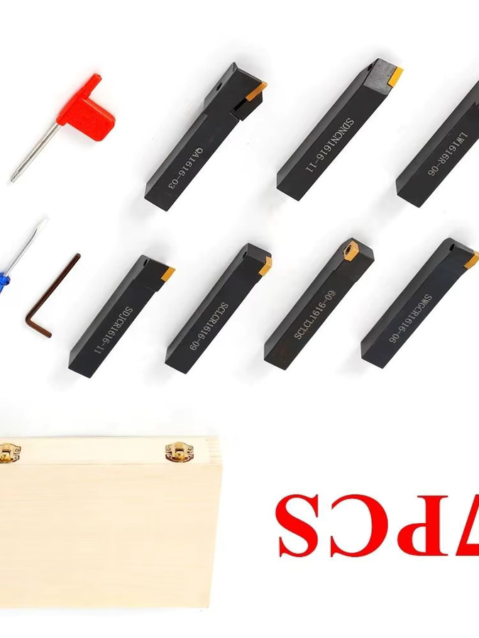 7-teiliges Drehwerkzeug-Set aus Stahl in Schwarz mit Hartmetallklingen, Klingenstärke: 4,5 mm, Schaftdurchmesser: 16 mm - Bild 5