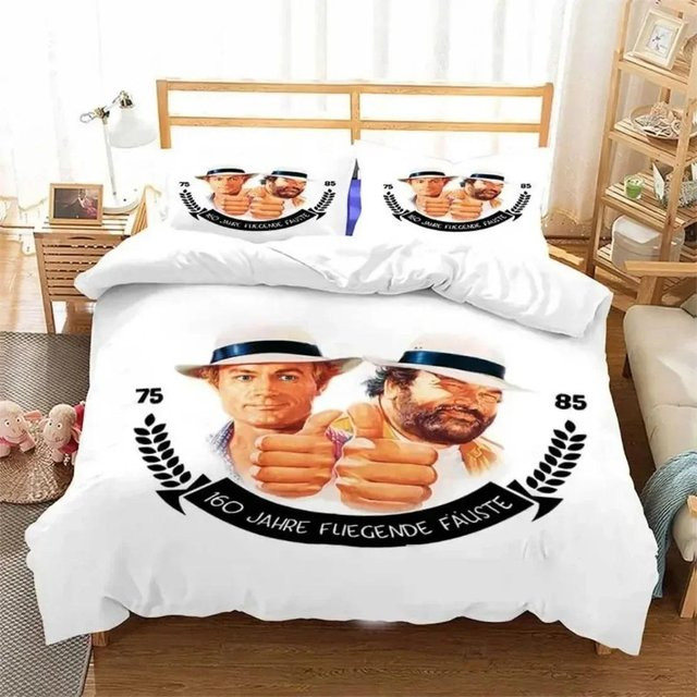 Bettwäscheset Filmstar Bud Spencer und Terence Hill von Yiran Home, Mehrfarbig, B/H: 200 x 200 cm - Bild 1