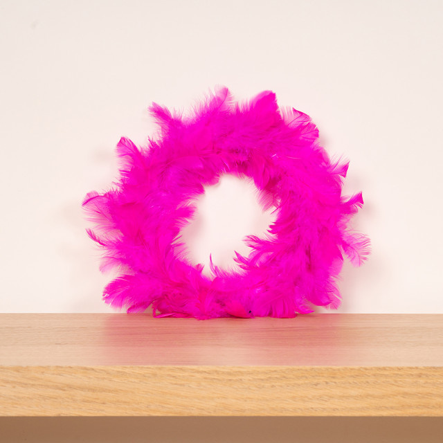 Oster-Federkranz von BLUME2000 in Pink für den Tisch, Durchmesser: 25 cm - Bild 1