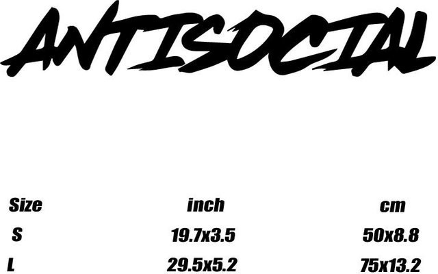 Antisozial Aufkleber von Binchi Outdoor Product in Schwarz für Autos, LKWs, Motorräder und Laptops - Bild 1