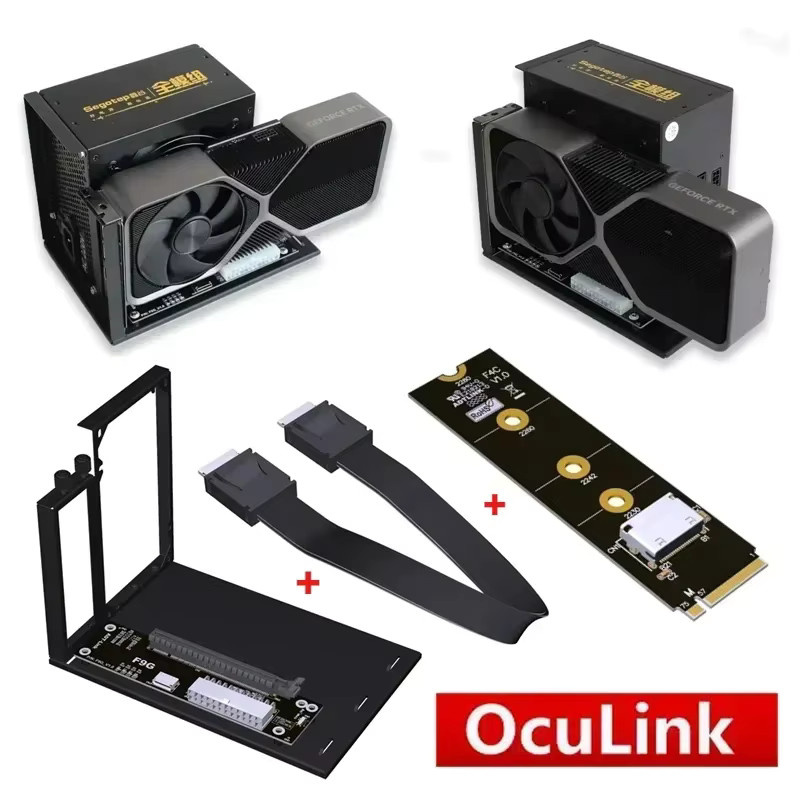 ADT-Link F9G OcuLink zu PCIe 4.0 x16 GPU-Dock EGPU-Adapter, Schwarz - Bild 2