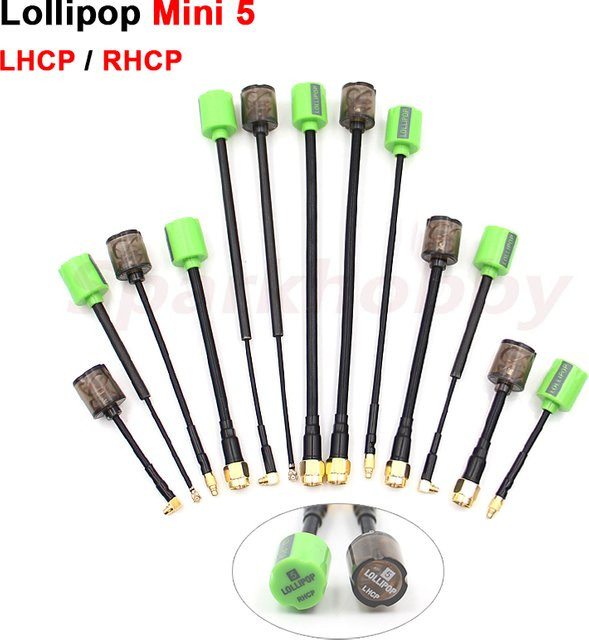 SPARKHOBBY Lollipop 5 FPV Antenne 5,8 GHz 2,8 dBi in Grün für RC Sender und Empfänger sowie Drohnen DIY - Bild 1