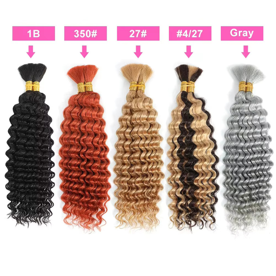 HALOQUEEN HAIR Deep Wave Bulk Echthaarbündel, 100g, Unisex - Bild 3