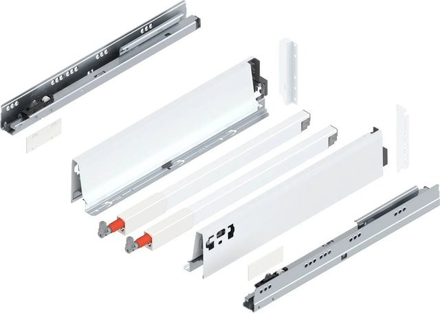 Blum D-Reling Tandembox antaro Vollauszug Seidenweiß 1 Paar mit Soft-Close und 30 kg Tragkraft, Tiefe: 400 mm - Bild 1
