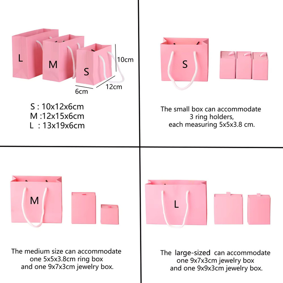 10 Stück tragbare Geschenktüten aus weißem Hartpapier für Schmuckverpackungen - Bild 1