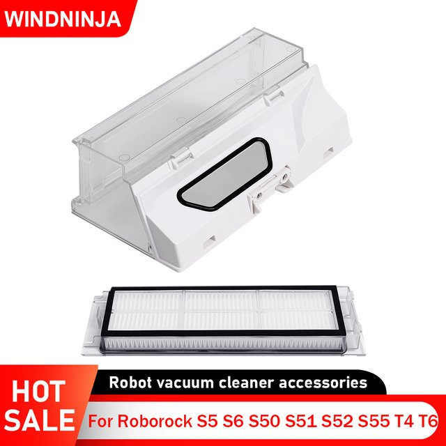 Roborock Ersatz-Staubbehälter-Set mit HEPA-Filter für S5 S6 S50 S51 S52 S55 T4 T6 Roboter-Staubsauger - Bild 1