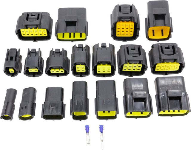 YUEQINGLIAOWANG Wasserdichte elektrische Drahtstecker für Automotive Sauerstoffsensoren, Männlich und Weiblich, Schwarz - Bild 1
