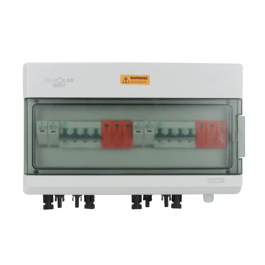 FM-SOLAR DC-Anschlussbox mit Leitungstrennschalter MCB, T1+T2 Überspannungsschutz 2/2, 1000V Generatoranschlusskasten in Weiß - Bild 2