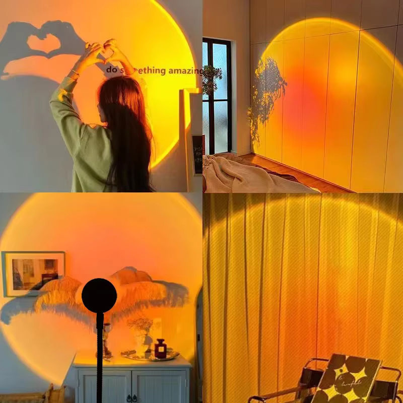 Sonnenuntergangslampe Projektions-LED-Leuchte mit Fernbedienung, 16 Farben und 360 Grad Rotation für Fotos und Nachtlicht - Bild 2