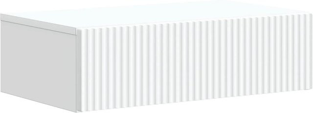 vidaXL Wandmontierter Beistelltisch in Weiß, modern und rechteckig, B/T/H: 59 x 34,5 x 17 cm - Bild 1