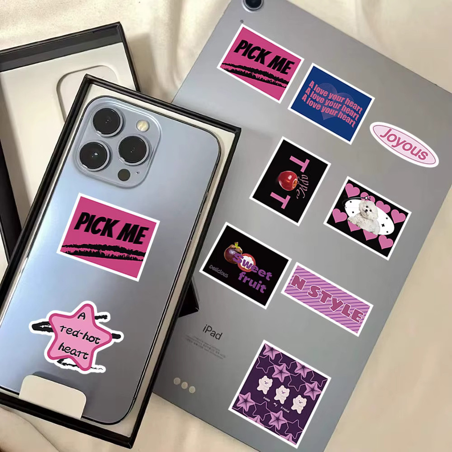 60 Stück wasserfeste Graffiti Aufkleber mit inspirierenden englischen Phrasen in Schwarz und Lila von BulingBulingStickers Store - Bild 4