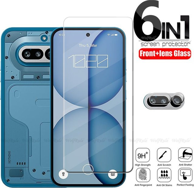 6-in-1 Schutzglas Set für Nothing Phone 4A mit gehärtetem Display- und Objektivschutz, Transparent - Bild 1