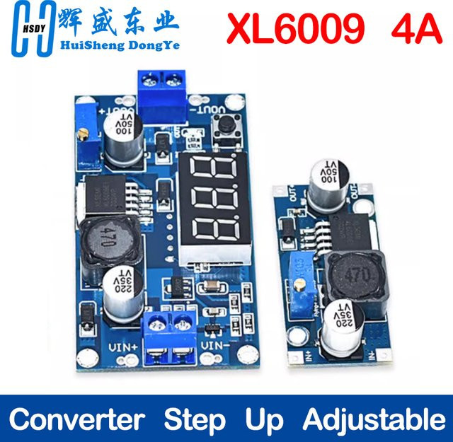 HUISHENGYUFA XL6009 DC-DC-Booster-Modul mit einstellbarem Ausgang und LED-Voltmeter in Blau - Bild 1