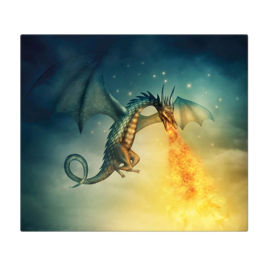Banjado Herdabdeckplatte aus Glas mit Drachen-Motiv, einteilig, B: 60 cm, T: 52 cm, Mehrfarbig - Bild 3