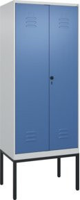 C+P PSA Doppel-Spind Classic PLUS Gestell mit 2 Abteilen, Sicherheits-Drehriegel 7035/5023, B/T/H: 212 x 80 x 50 cm - Bild 1