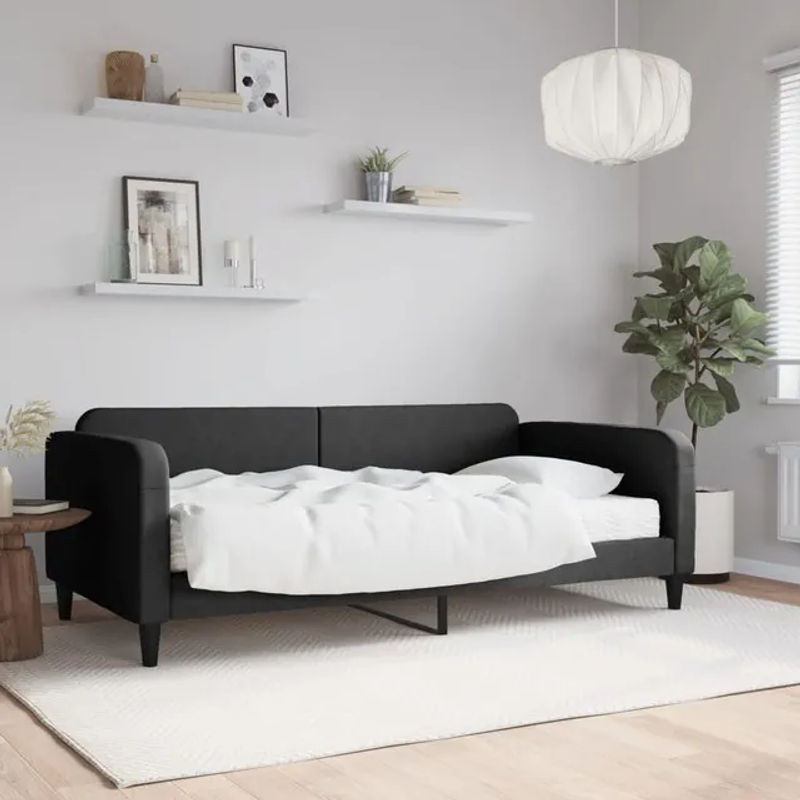 Vidaxl Schlafsofa Modern in Schwarz aus Stoff mit Schlaffunktion B/T/H: 200 x 100 cm - Bild 1