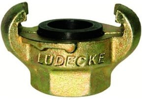 Lüdecke Klauen-Gewindekupplung DIN 3489 aus Temperguss in Gold, IG 1", SW41 - Bild 1