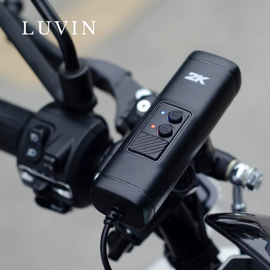 Luvin v8 Motorrad Dash Cam mit 1440P QHD Videoaufnahme, WiFi App Steuerung, Wasserdicht und Nachtsicht, Schwarz - Bild 2