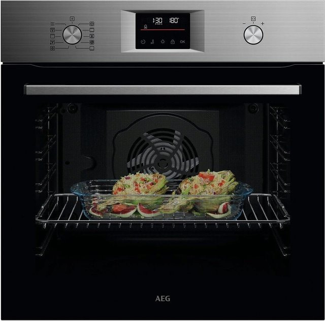 AEG Einbaubackofen OU5PB41FSM in Silber, 72 l, Edelstahl, mit Pyrolyse, Heißluftgrill und schneller Vorheizfunktion, Breite: 59,6 cm, Energieeffizienzklasse A++ - Bild 1