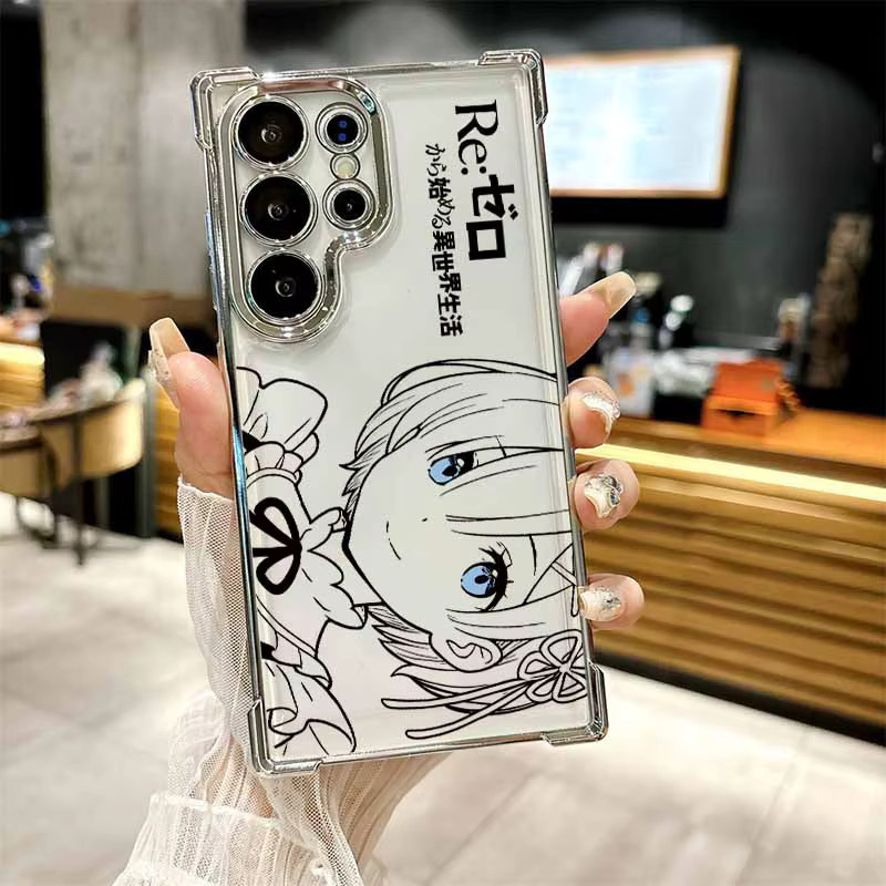 Rem Emilia Anime Handyhülle für Samsung Galaxy S26 S25 S24 S23 S22 S21 S20 Edge Ultra Plus FE, Sturzsichere Schutzhülle mit Galvanisierung - Bild 3