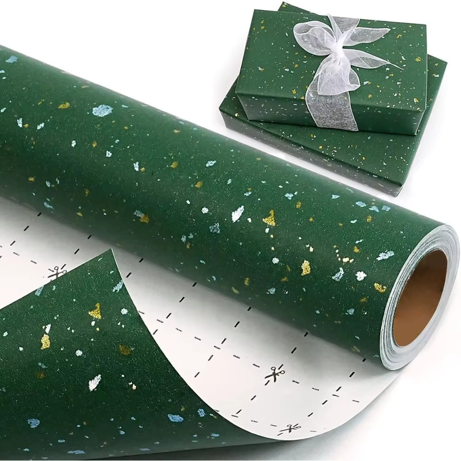 Grünes Weihnachts-Geschenkpapier aus Kraftpapier für festliche Anlässe, Breite: 43 cm, Länge: 300 cm - Bild 6