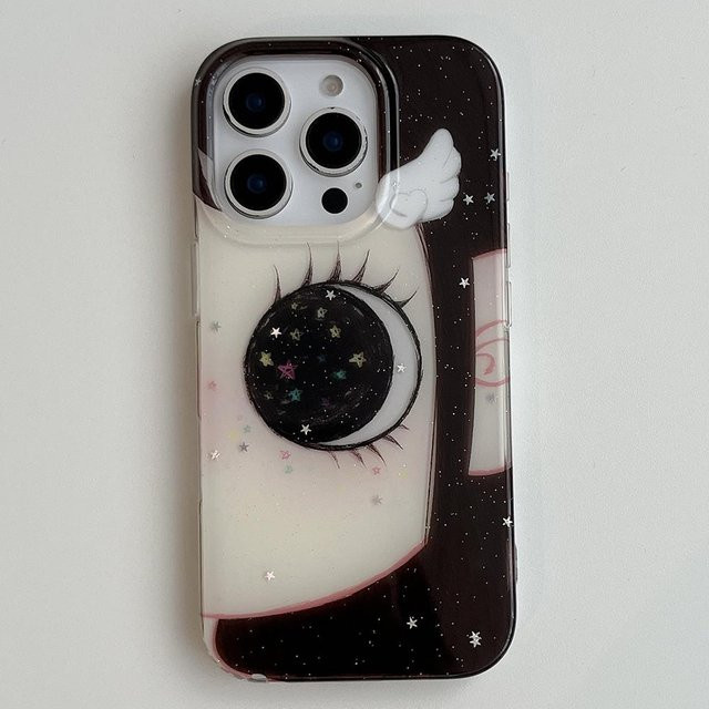 Glitzernde Anime Cartoon Handyhülle mit großen Augen für iPhone 17 16 15 14 13 Pro Max von ASONPAI in Multicolour - Bild 1