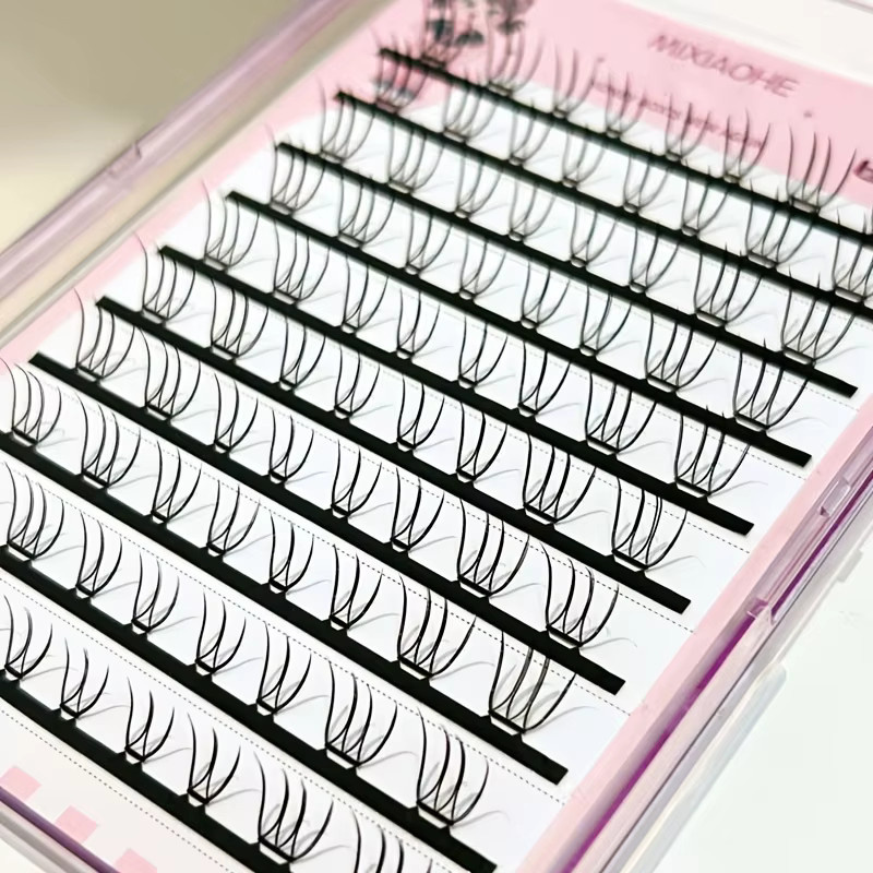Mixiaohe Segmentierte Wimpern, 80 Cluster, 8-11mm, Schwarz - Bild 5
