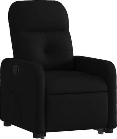 vidaXL Relaxsessel mit Aufstehhilfe in Schwarz aus Stoff mit Armlehnen für Senioren, B/T/H: 66,0 x 55,5 x 96,0 cm