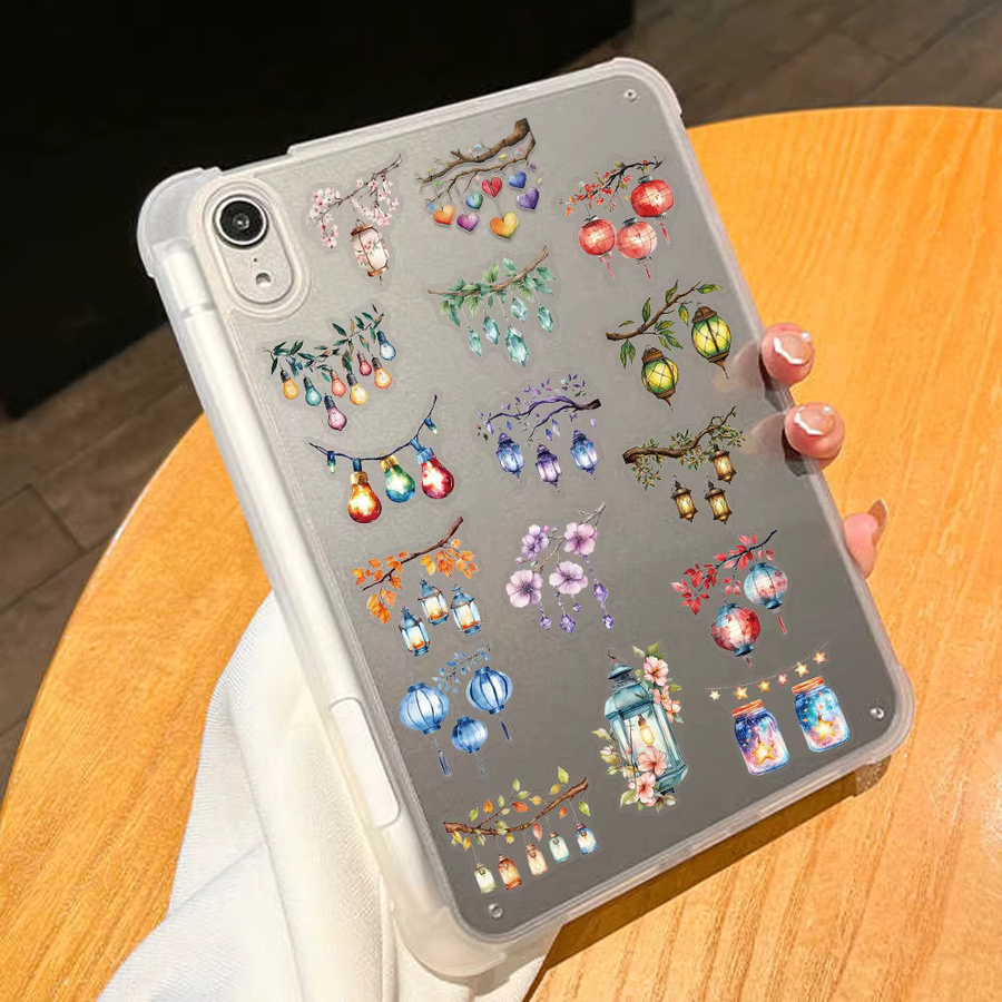 50 Stück transparente Laternen-Aufkleber in Multicolour zur Dekoration von Telefon, Computer, Kühlschrank und Notebook - Bild 2