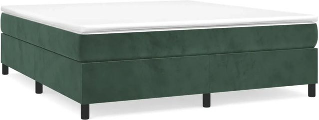 vidaXL Boxspringbett aus Samt in Dunkelgrün B/T/H: 180 x 200 x 35 cm - Bild 1