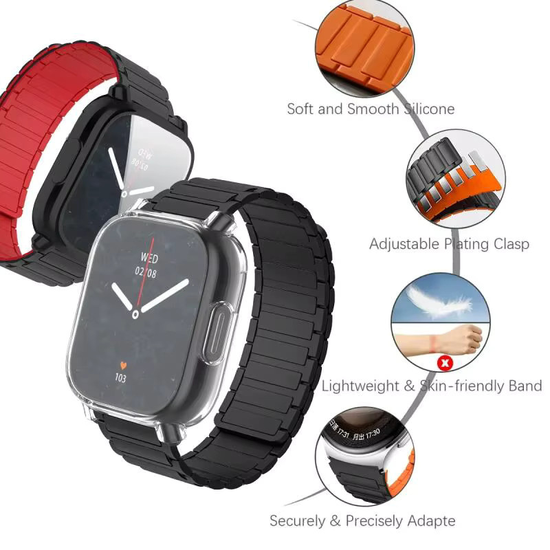 Xiaomi Silikonarmband + TPU-Hülle für Redmi Watch 5 Active/5 Lite, Schwarz - Bild 2