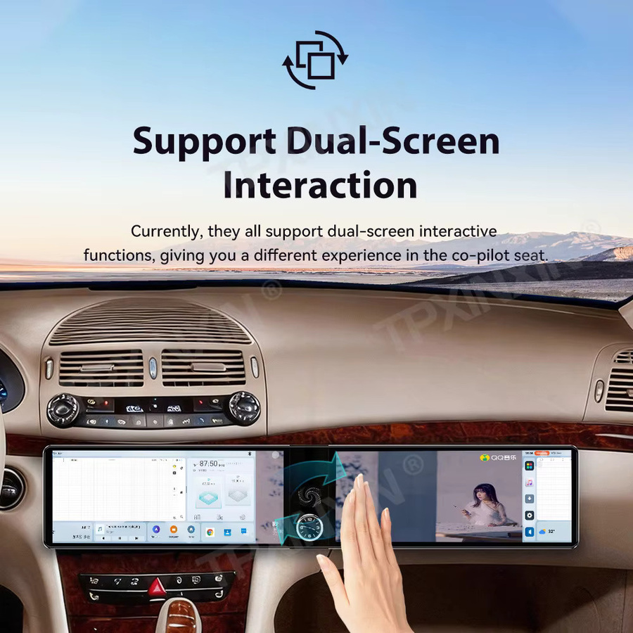 TPXINXIN Multimedia Autoradio mit 24,6 Zoll Display für Mercedes Benz E-Klasse CLS W211 (2005-2008) mit Android Auto, CarPlay und GPS in Schwarz - Bild 2