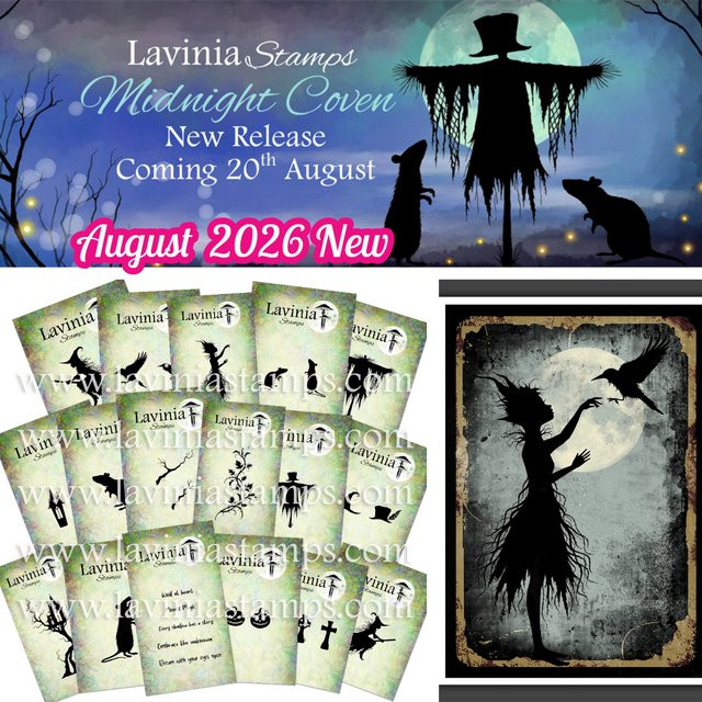 Lavinia Stamps Midnight Coven 17-teiliges Halloween-Hexen-Silhouette-Set aus transparenten Klarsichtstempeln für Scrapbooking und Bastelarbeiten - Bild 1