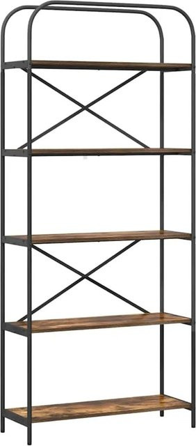 vidaXL Bücherregal in Geräucherte Eiche, modernes Standregal aus Holzwerkstoff, Farbe Braun, B/T/H: 80 x 30 x 183 cm - Bild 1