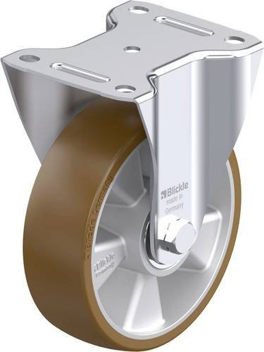 Blickle B-ALB 160K Stahlblech-Bockrolle in Silber, Rad-Durchmesser: 160 mm, Tragfähigkeit: 400 kg - Bild 1
