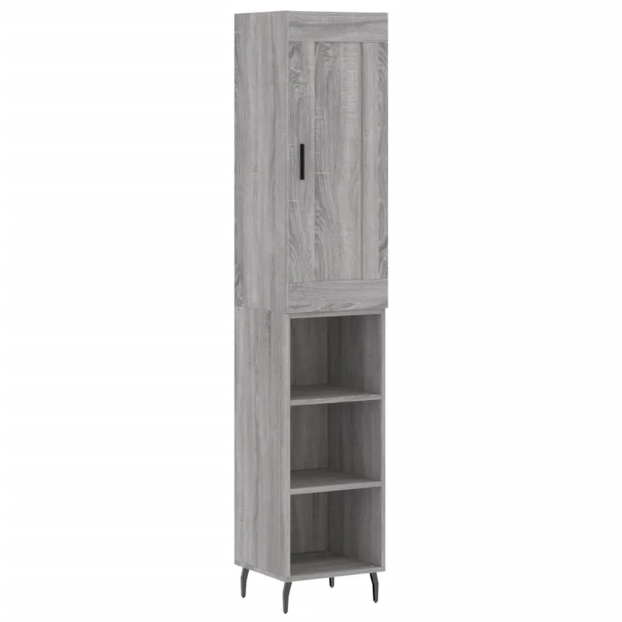 vidaXL Highboard Grau Sonoma aus Holzwerkstoff und Metall, B/T/H: 34,5 x 34 x 180 cm - Bild 2