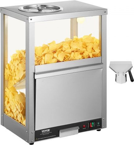 VEVOR Kommerzieller Nacho-Chip-Wärmer aus Edelstahl in Silber mit 80 l Fassungsvermögen und Wärmelicht für Nachos, Popcorn und Kartoffelchips - Bild 1