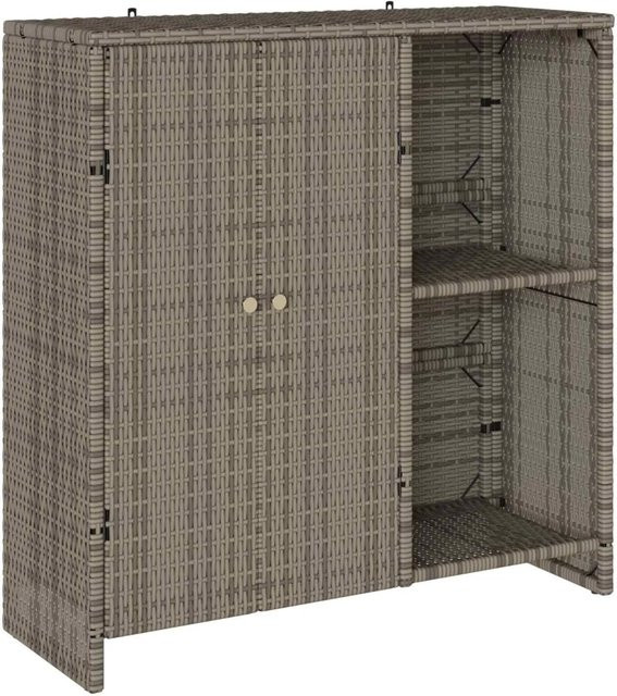 vidaXL Aufbewahrungsschrank mit Regal in Grau und Rattan-Optik, B/T/H: 100 x 36 x 102 cm - Bild 1