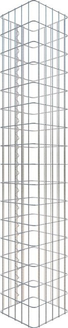 Gabiona Gabionensäule eckig aus Stahl in Silbergrau, B/T/H: 27 x 27 x 160 cm, Maschenweite 5 x 10 cm - Bild 1